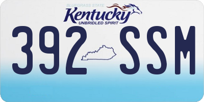 KY license plate 392SSM