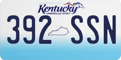 KY license plate 392SSN