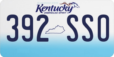 KY license plate 392SSO