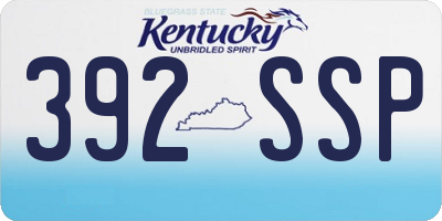 KY license plate 392SSP