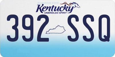 KY license plate 392SSQ