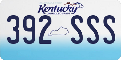 KY license plate 392SSS