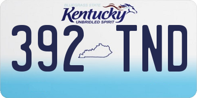 KY license plate 392TND