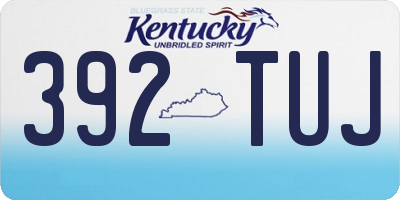 KY license plate 392TUJ