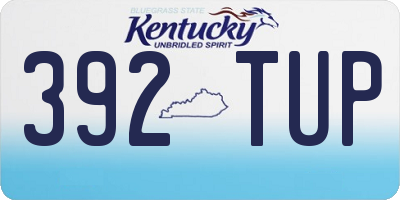 KY license plate 392TUP