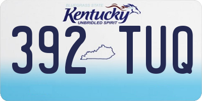 KY license plate 392TUQ