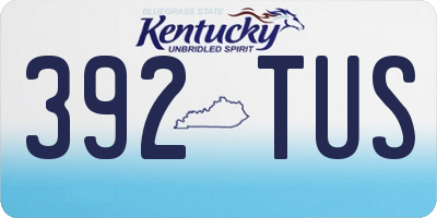 KY license plate 392TUS