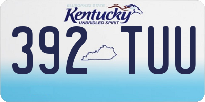 KY license plate 392TUU