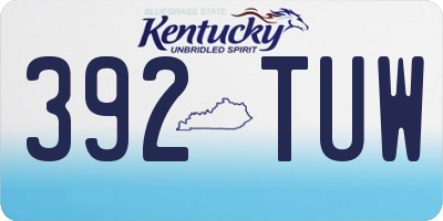 KY license plate 392TUW