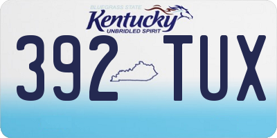 KY license plate 392TUX
