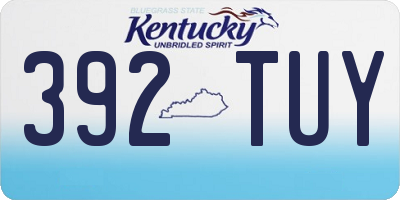 KY license plate 392TUY