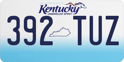 KY license plate 392TUZ
