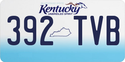 KY license plate 392TVB