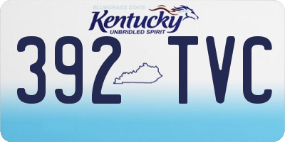 KY license plate 392TVC
