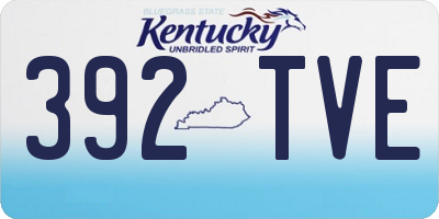 KY license plate 392TVE