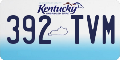 KY license plate 392TVM