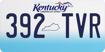 KY license plate 392TVR