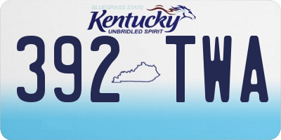 KY license plate 392TWA