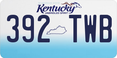 KY license plate 392TWB