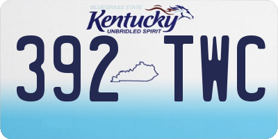 KY license plate 392TWC