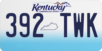 KY license plate 392TWK