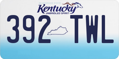 KY license plate 392TWL