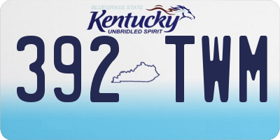 KY license plate 392TWM