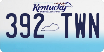KY license plate 392TWN