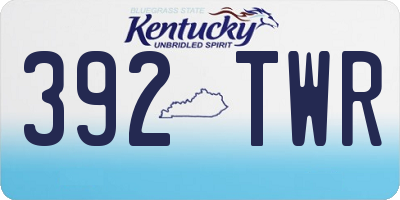 KY license plate 392TWR