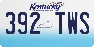 KY license plate 392TWS