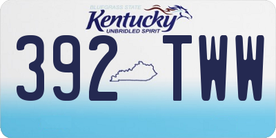 KY license plate 392TWW