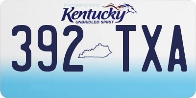 KY license plate 392TXA