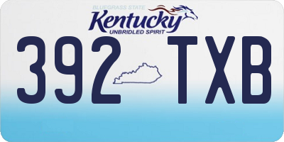 KY license plate 392TXB