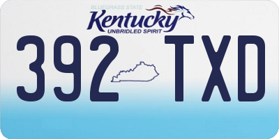KY license plate 392TXD