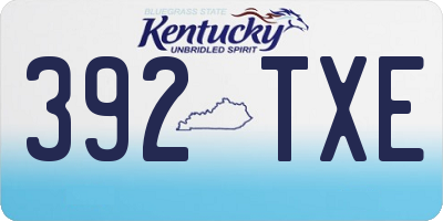 KY license plate 392TXE