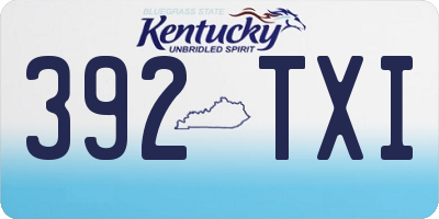 KY license plate 392TXI