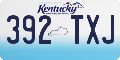 KY license plate 392TXJ