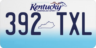 KY license plate 392TXL