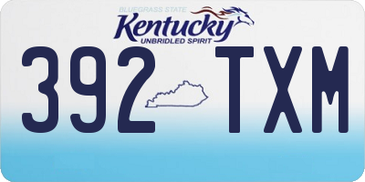 KY license plate 392TXM