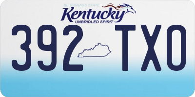 KY license plate 392TXO