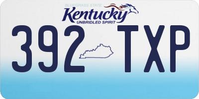 KY license plate 392TXP