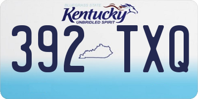 KY license plate 392TXQ