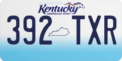 KY license plate 392TXR