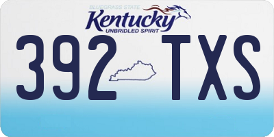 KY license plate 392TXS