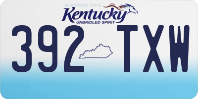 KY license plate 392TXW