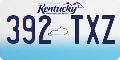 KY license plate 392TXZ
