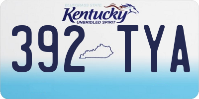 KY license plate 392TYA