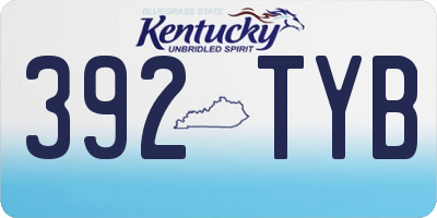 KY license plate 392TYB
