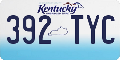 KY license plate 392TYC