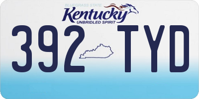 KY license plate 392TYD